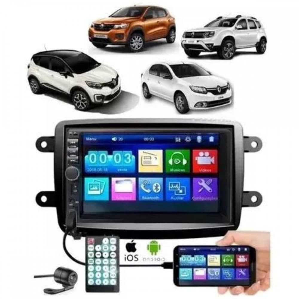 Central Multimídia Renault Duster Sandero Logan Oroch Kwid