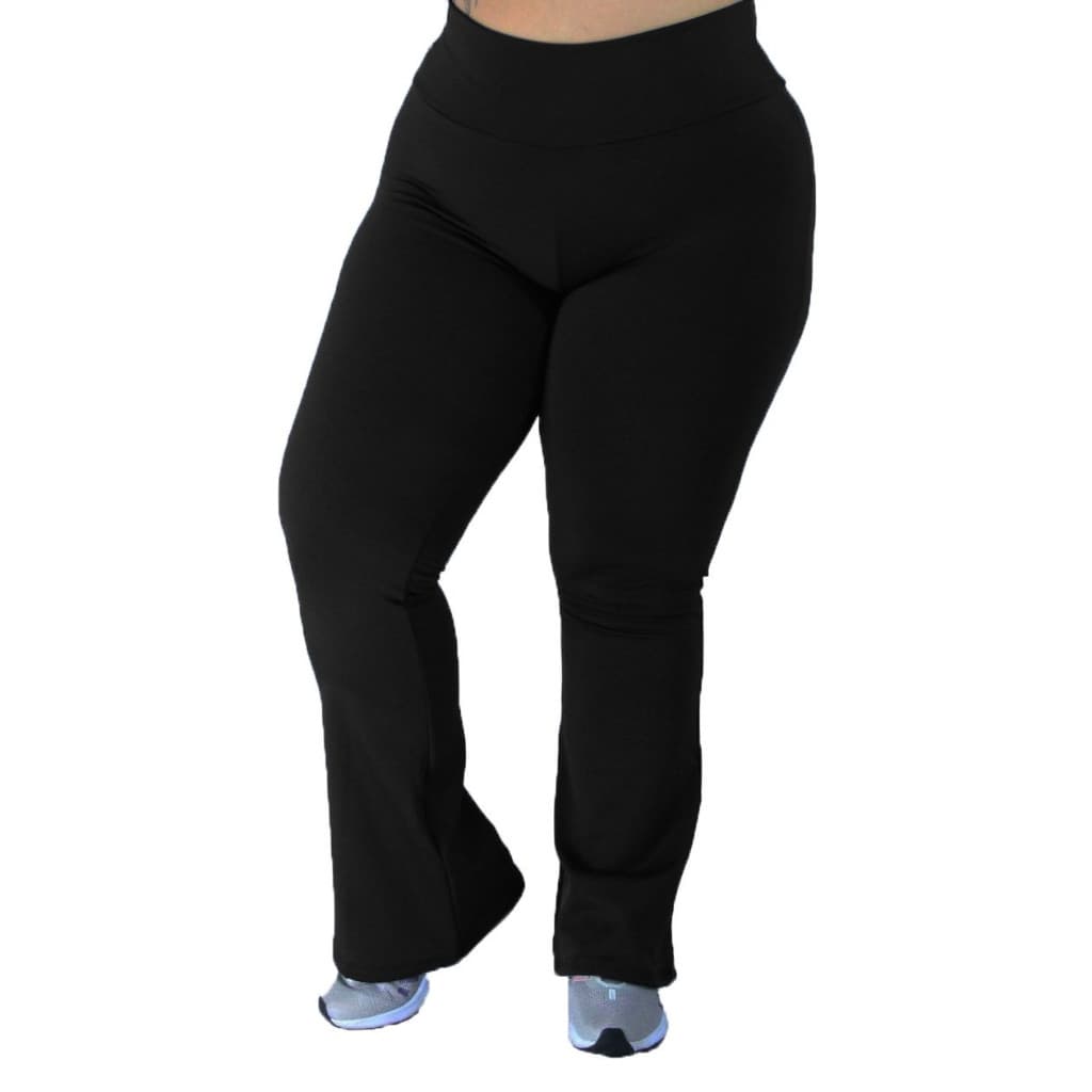 Calça Flare Bailarina Plus Size Cintura Alta Boca de Sino G1G2 G3