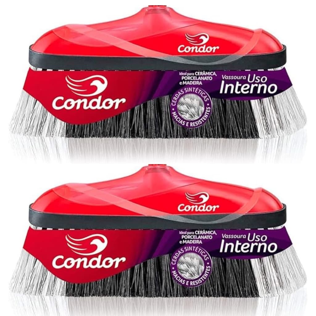 Kit 2 Vassouras Cerdas Macias Uso Interno Varre Muito Qualidade Condor