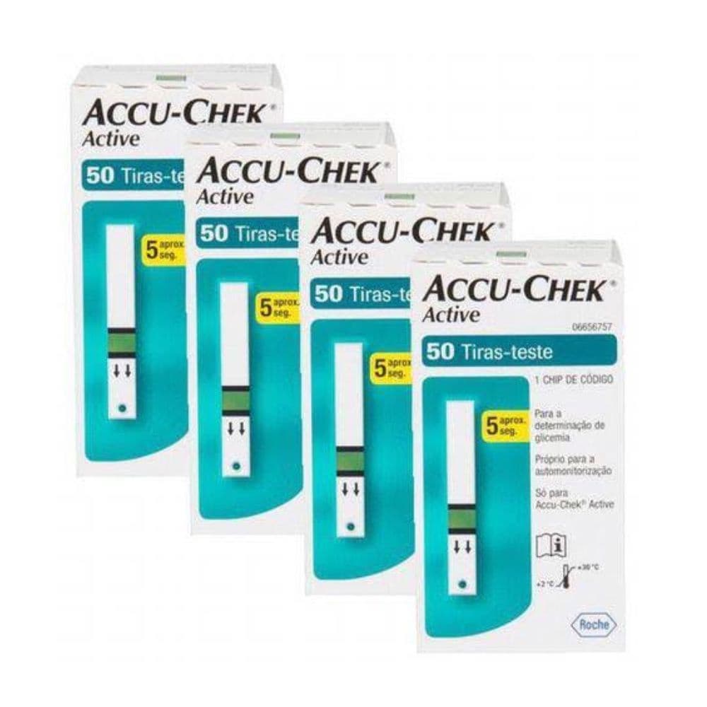 Tiras Teste Glicose Fita Medir Glicemia Accu Chek Active 200un