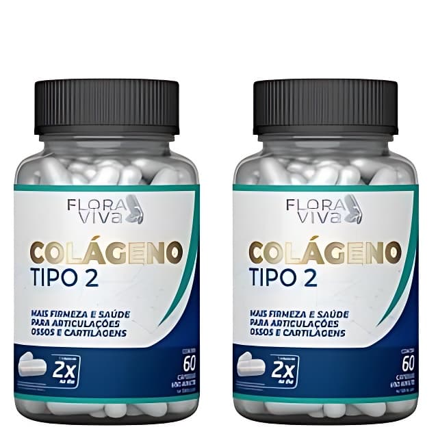 2 POTES Colágeno Tipo 2 500mg - Flora Viva