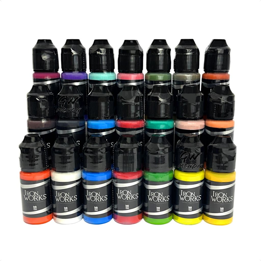 Tinta Tattoo 15ml Iron Works Cor Tatuagem Ml Camuflagem Camuflar Estrias Pele Micro Micropigmentacao