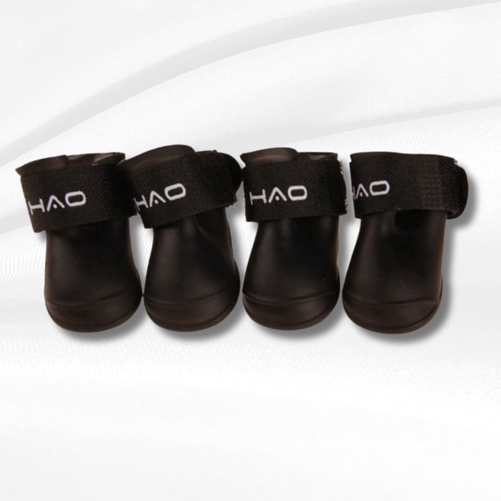 Bota Sapato de Cachorro Pet Botinha Protetor de Pata Preto Silicone Antiderrapante Kit 04 Unidades