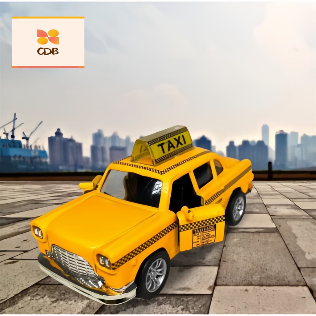 Carrinho De Ferro Miniatura Taxi Antigo Metal Abre A Porta - Europio N-TAXI