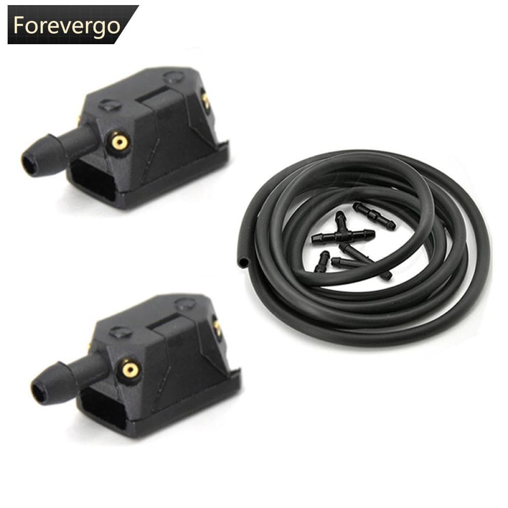 FOREVERGO 7Pcs Universal Car Windscreen Washer Wiper Ajustado 4Way Blade Water Spray Jets Bicos Com 1 Metro Tubos De Furo De Borracha U1X7