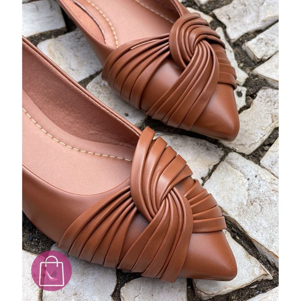 Sapatilha Feminina Bico Fino Rasteira Caramelo S185