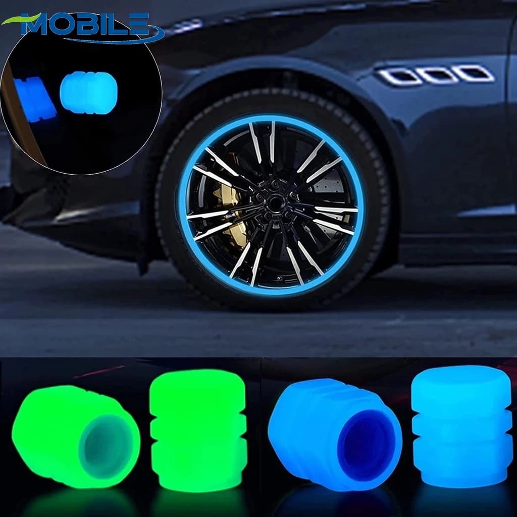 4 Pcs 3 Cores Tampa Luminosa Universal De Pneus De Válvula Brilhante Para Bicicleta De Motocicleta