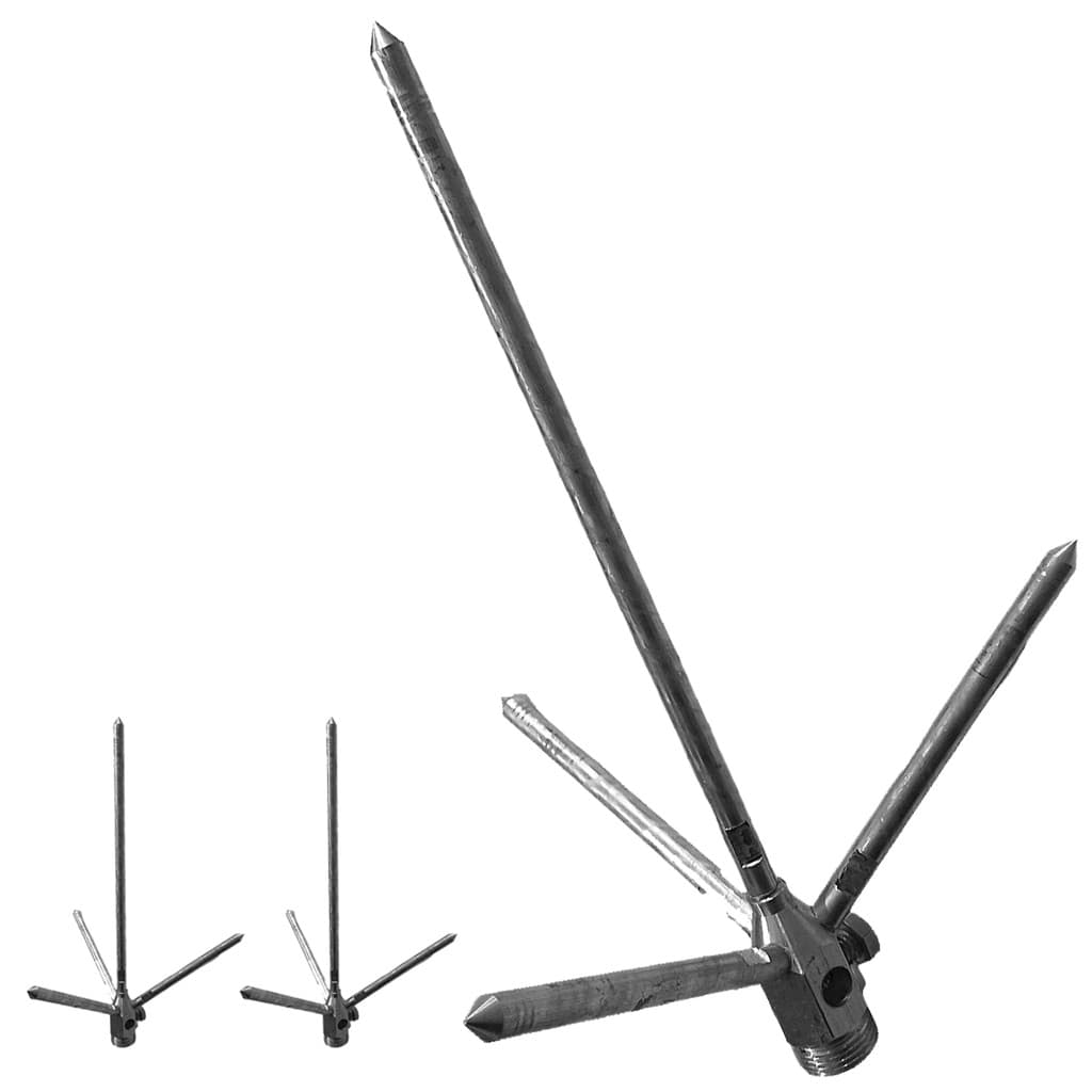 3 Captor Franklin Para Raio 300mm 4 Pontas Aluminio