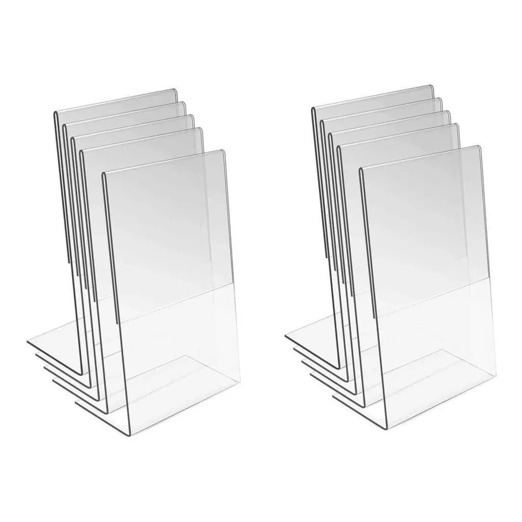 Display Expositor Em L Tamanho A4 10 Peças Acrílico Ps Mesa