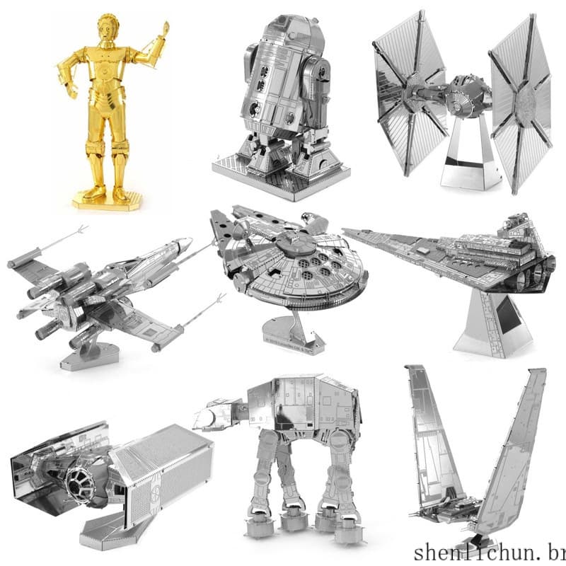 Modelo De Montagem De Metal Do Amor/Faça Você Mesmo/Star Wars/Milenium Falcon/R2D2 028