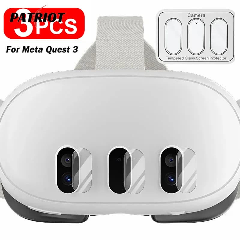 3 Unidades Compatíveis Com Filme Host De Óculos Meta Quest 3 VR/Vidro De Dureza De Fone De Ouvido De Cobertura Completa/Película Protetora De Jogos Anti-Riscos/Protetor De Lente De Temperado