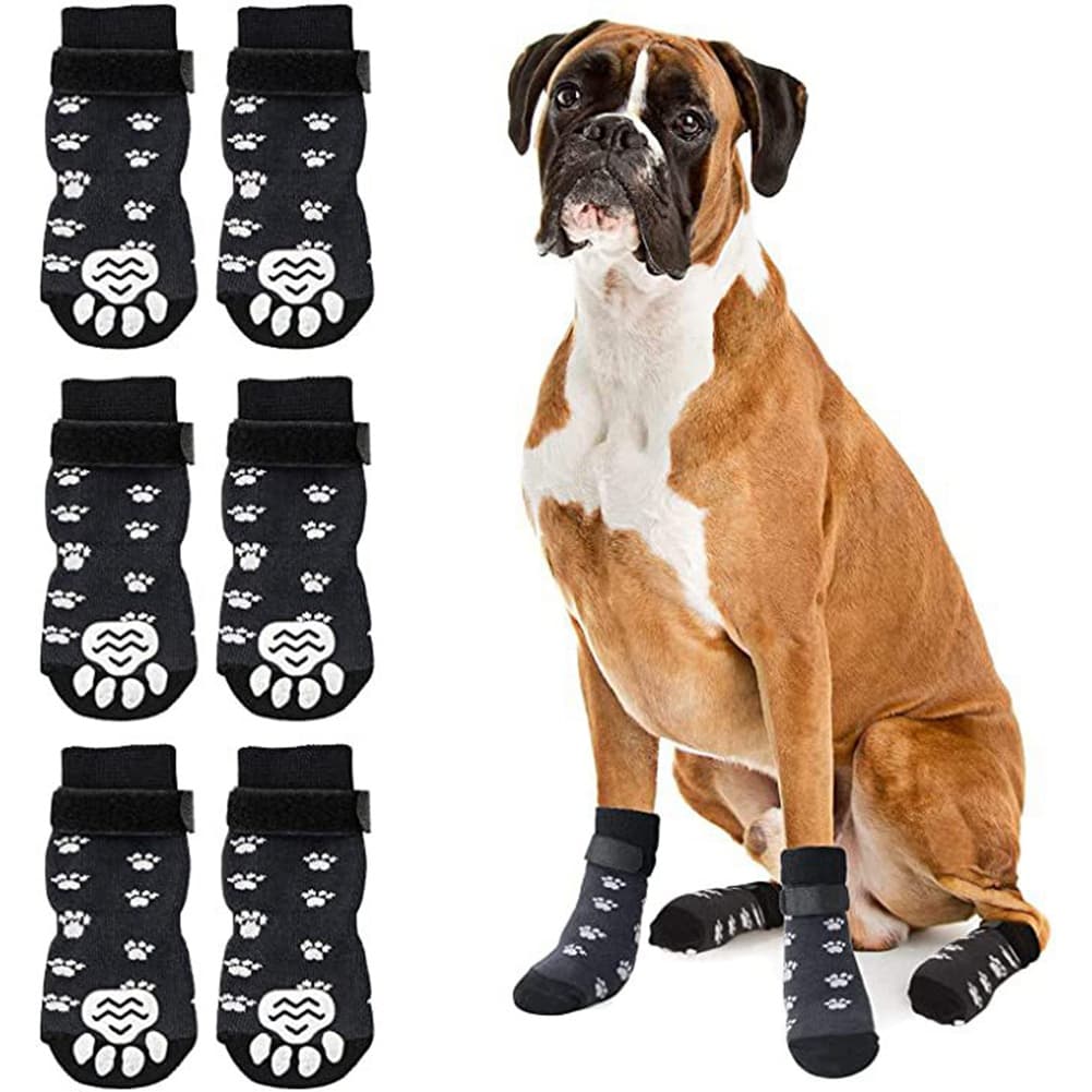 Meias Antiderrapantes Para Cães 4pcs Controle De Tração De Patas Com Proteção Ajustável O Interior De Malha Animais De