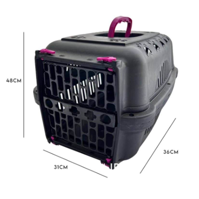 Caixa de Transporte Cães e Gatos Porte Pequeno N°02 Durapets Black Envio Rápido