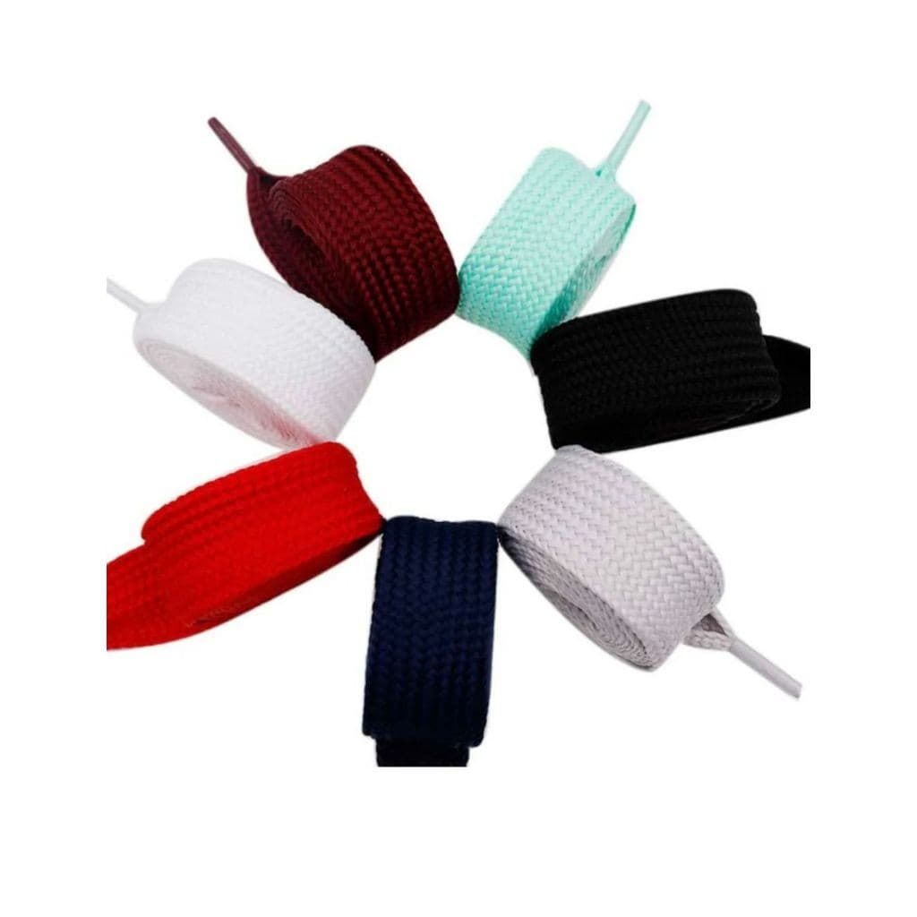 5 Pares Cadarço Achatado Compatível Com Todas Marcas 100% Poliéster 8 mm 1.30 cm