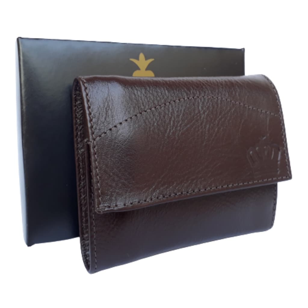 Carteira masculina de couro fecho moderno cartão cnh RG nota marrom dia dia organiza documento