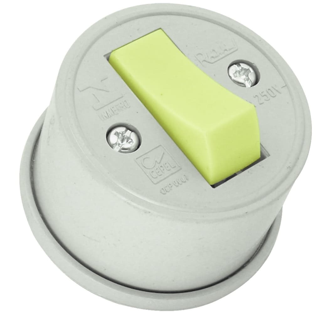 Interruptor 1 Tecla Simples Redondo Cinza Radial 1801.047