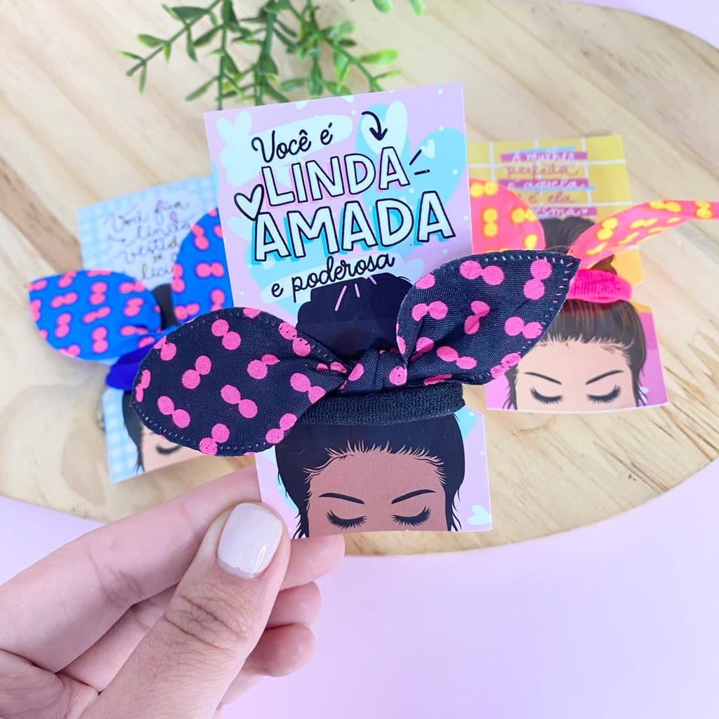 Kit Cartão com Xuxinhas Coloridas para Mimo Tamanho cartão 5x9cm Acompanha Amarradores