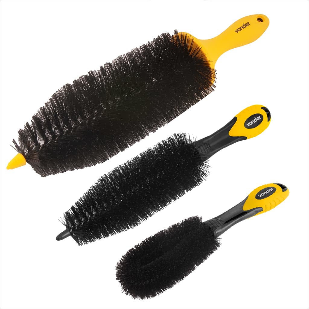 Escova para furo de rodas pequena média e grande cerdas em Nylon Vonder