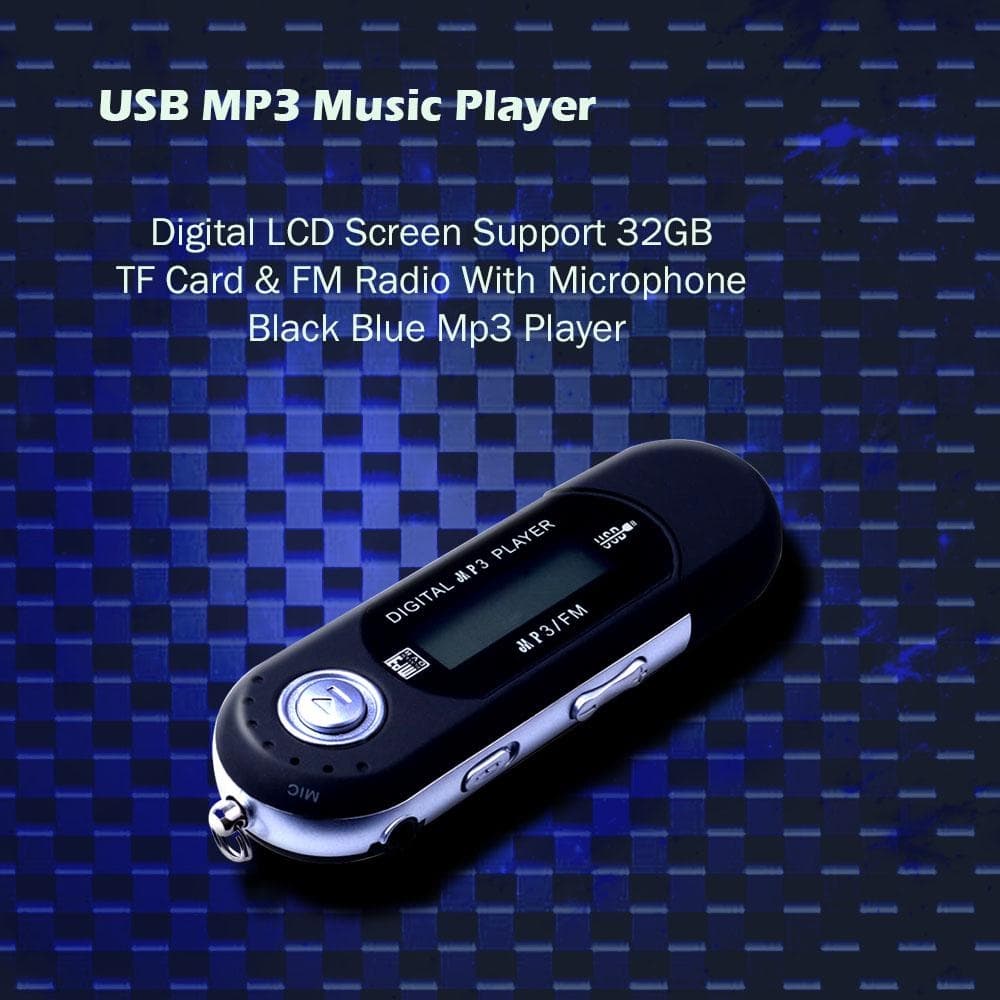 1Pc Mini USB Mp3 Player De Música Suporte De Tela LCD Digital Cartão tf De 32GB Com Rádio FM (O Não Está Incluído)