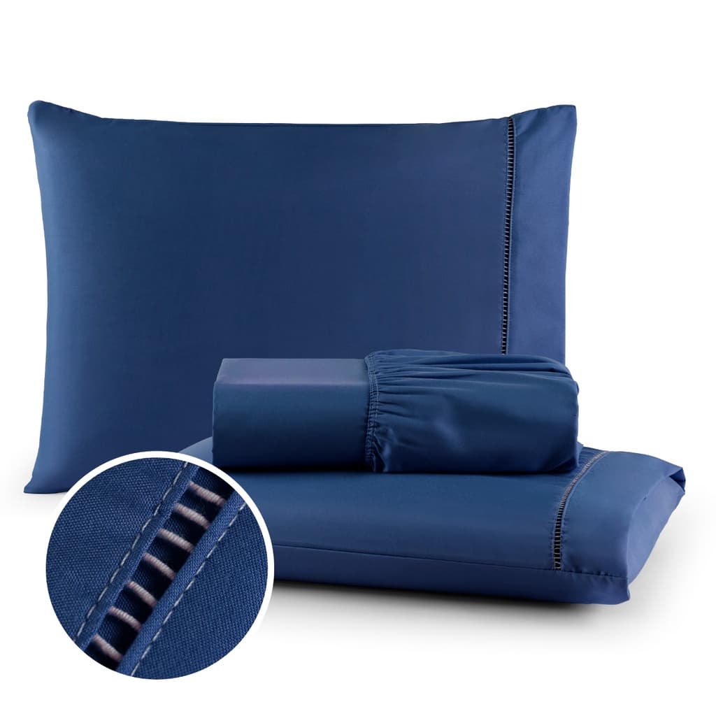 Lencol Micropercal 400 Fios Jogo De Cama Casal, Queen, King 03 Peças Barato Solteiro e Berço 2Pçs