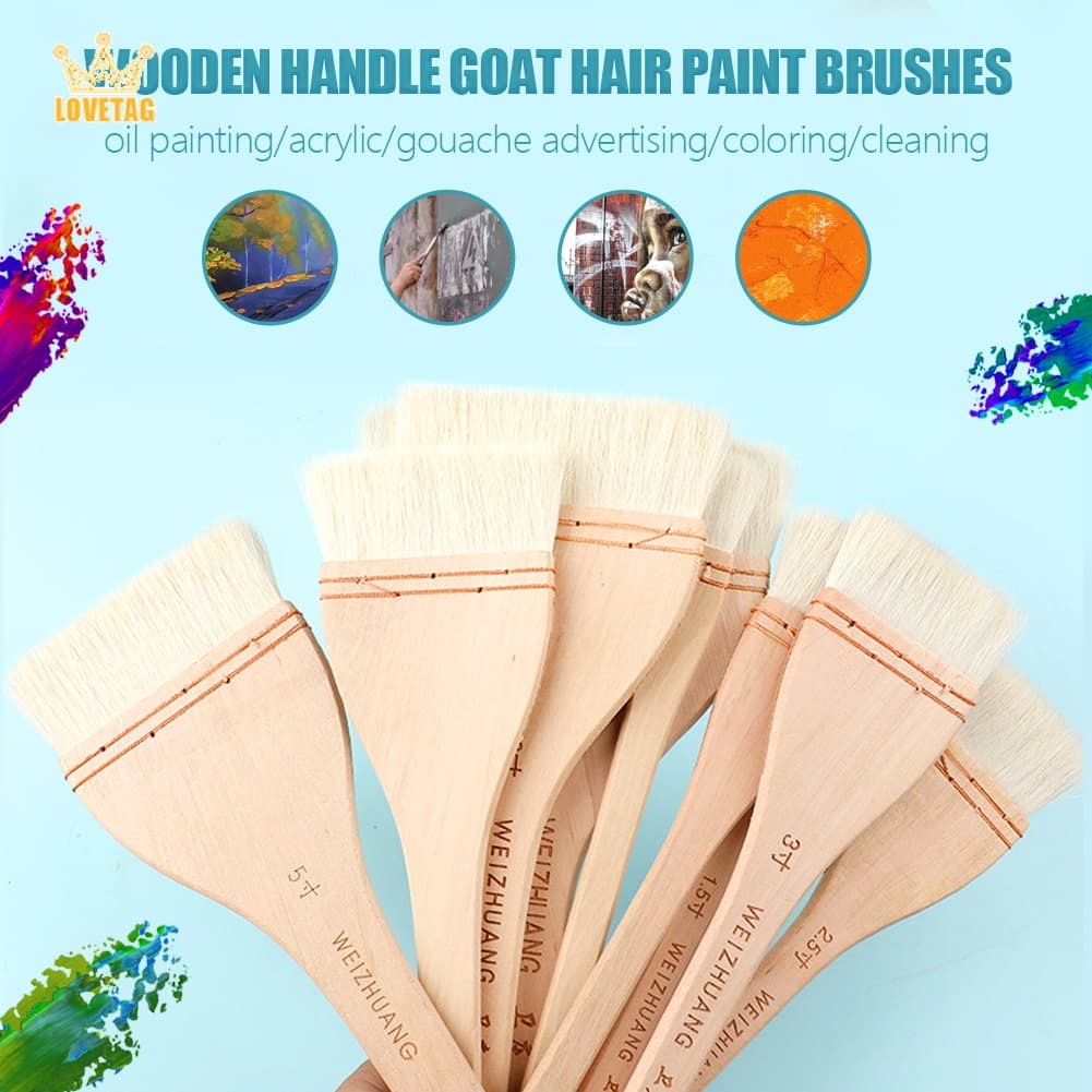 LT Pincéis Para Pintura De Cabelo De Cabra Com Cabo De Madeira Parede A Óleo Acrílico De Aquarela De Tamanhos