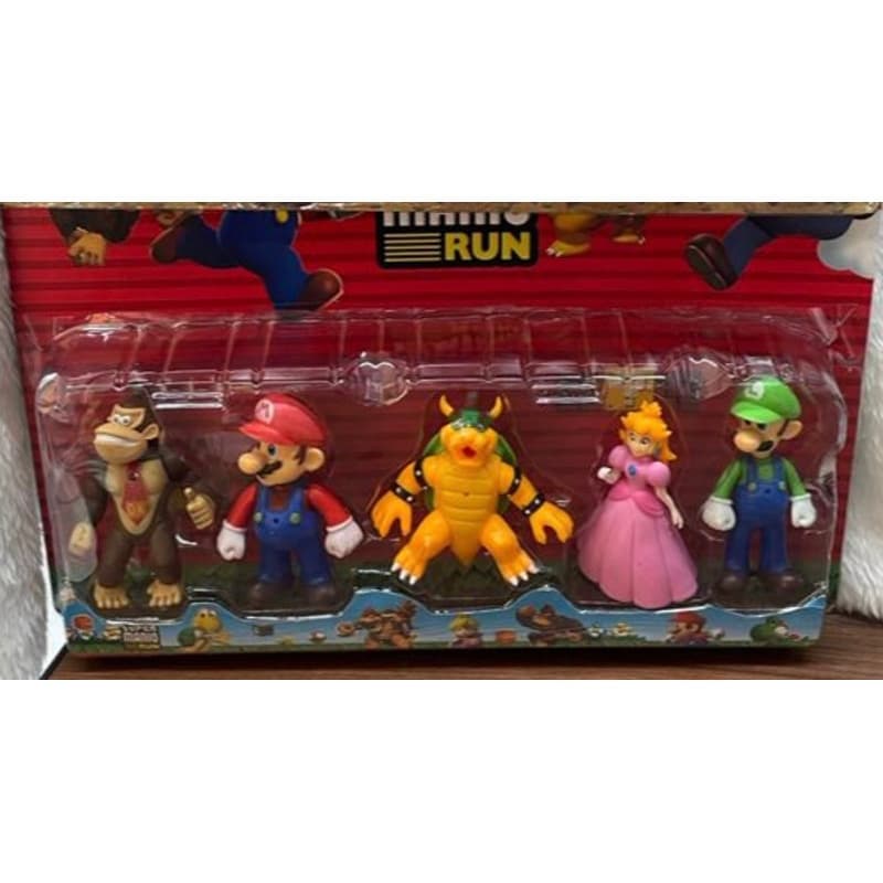 Kit Cartelado Super Mário Bros nitendo Articulado 5 bonecos de PVC 14 cm Envio Imediato Promoção