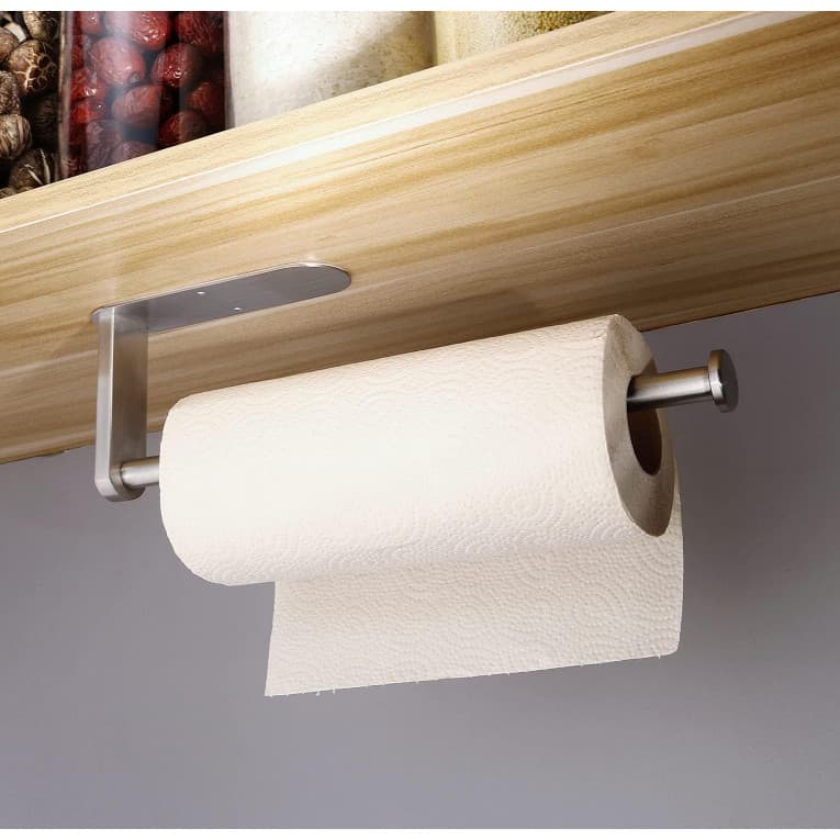 Porta Toalhas de Papel Autoadesivo Duro Aço Inoxidável para Banheiro e Cozinha