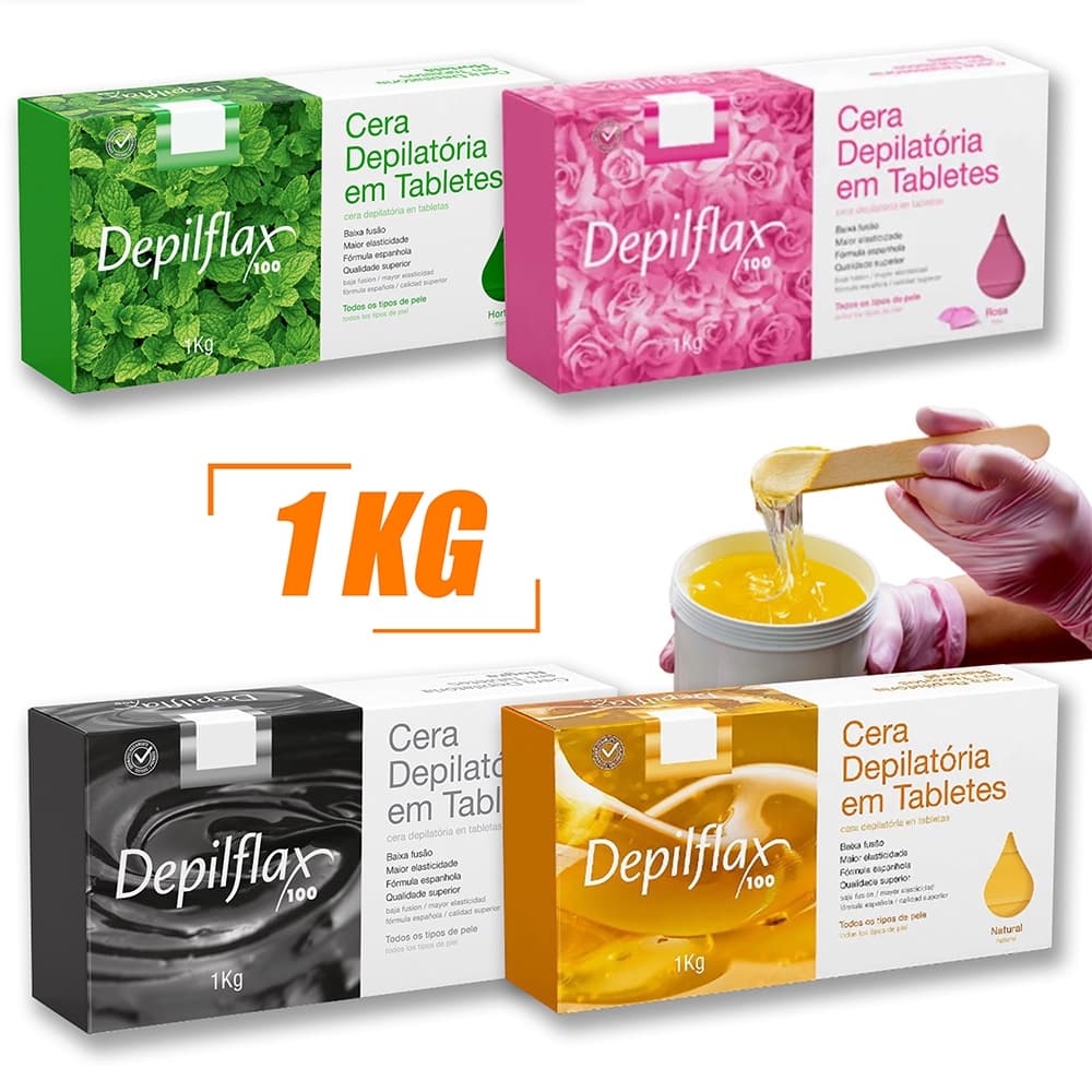 Cera Depilatória Quente Em Tabletes 1 KG Depilflax