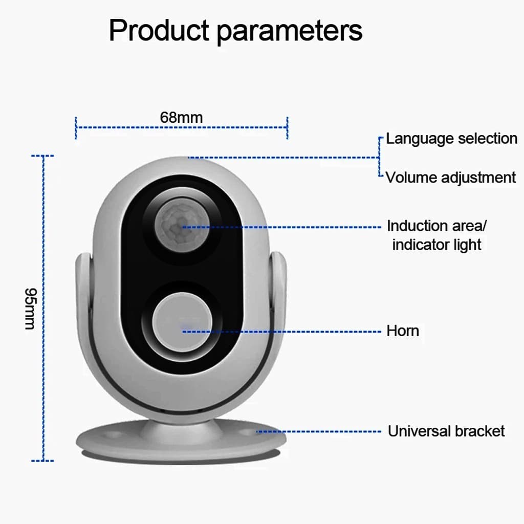 3 em 1Sensor de Presença  Para Lojas Alarme E Anunciador Bem Vindo Premium loja canaa
