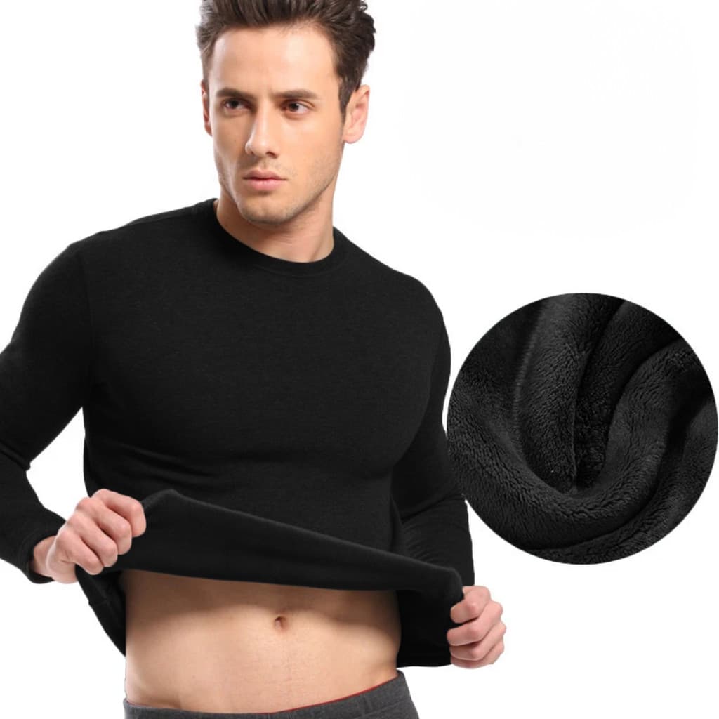 Camiseta Térmica Masculina Peluciada Manga Longa Segunda Pele Camiseta Térmica Proteção Intensa Uv+