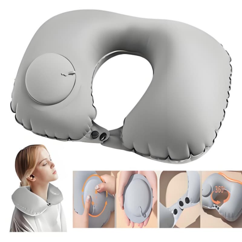 Travesseiro De Viagem Avião  Travesseiro U-Forma Automática Inflável Cervical Travesseiro