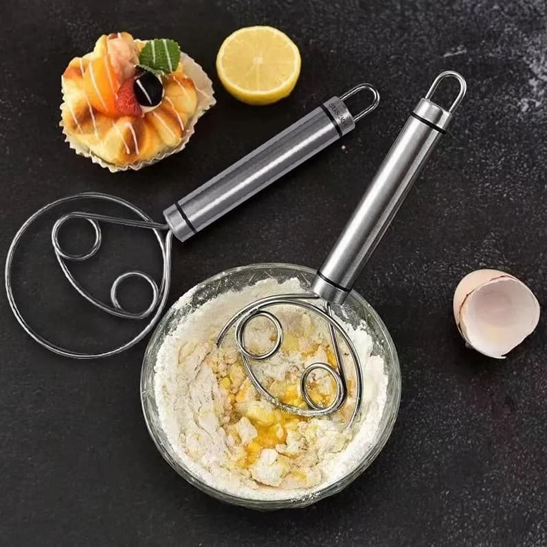 Batedor De Massa De Estilo Holandês De Aço Inoxidável Massa De Pão Holandês Misturador Utensílios