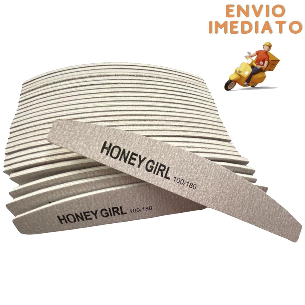 10 Lixas Bananão Banana Honey Girl Unha Em Gel 100/180