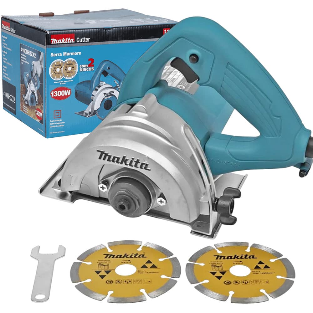 Serra Mármore 110mm 1300W Com 2 Discos 4100NH3ZX2 Makita Profissional