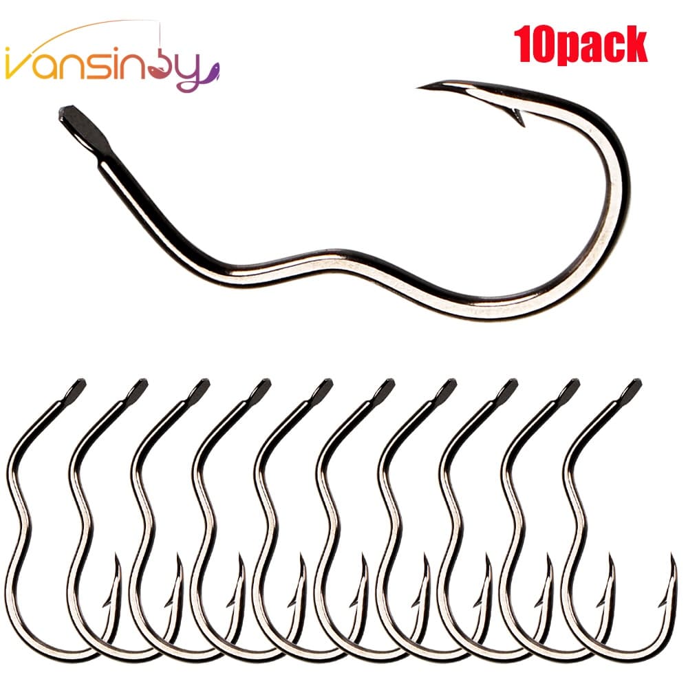 10pcs Anzol De Pesca Automático Mata Kail Pancing Anti-Running Fish Drop Line Double Barb Com Titanium Manganese Alloy