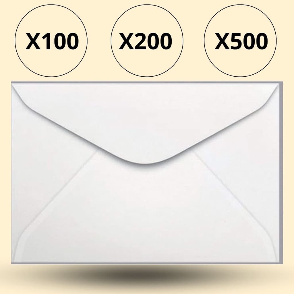 Kit Envelope Carta Branco 11,4cm x 16,2cm Sem RPC/ CEP