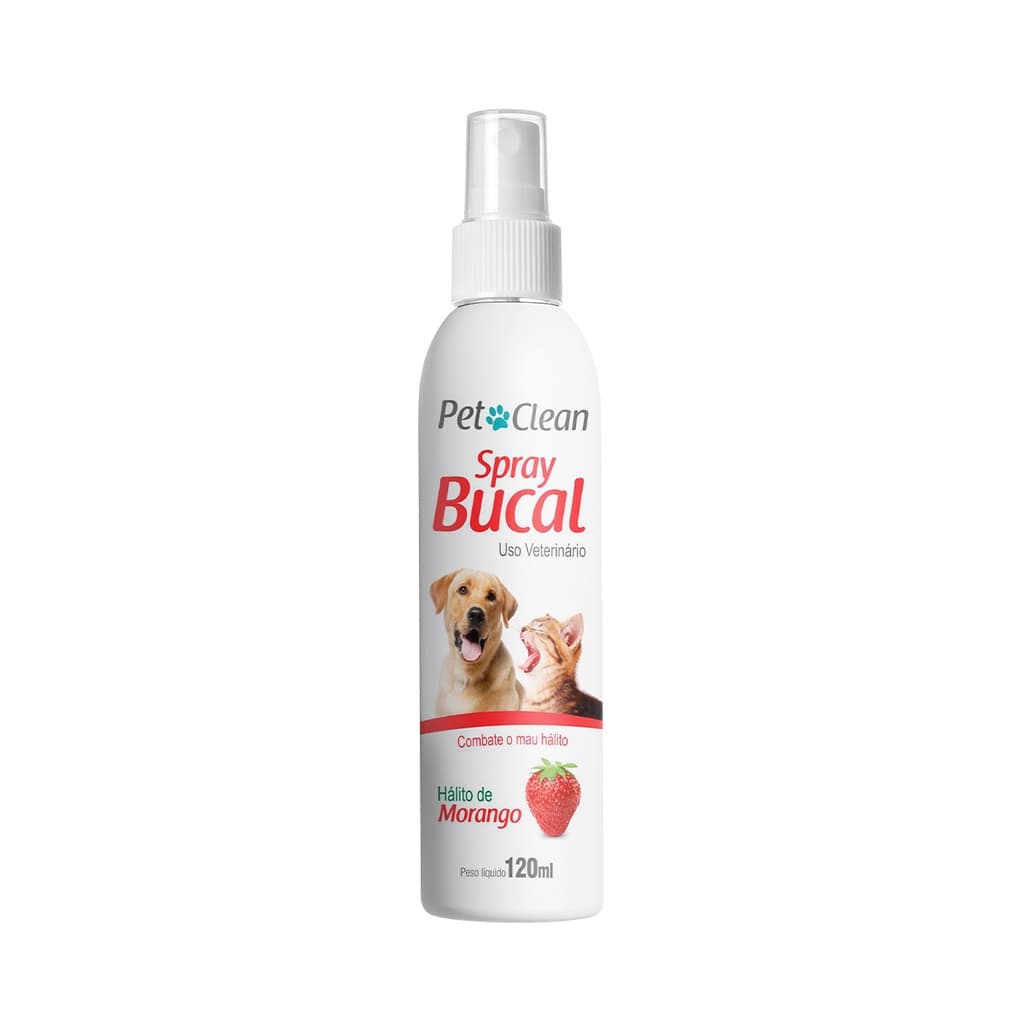 Spray Bucal Contra Mau Hálito De Cães Pet Clean Morango