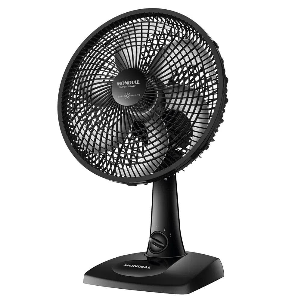 Ventilador Mondial 30cm 6 Pás | Ventilador de Mesa Potente e Silencioso | 3 Velocidades 127V
