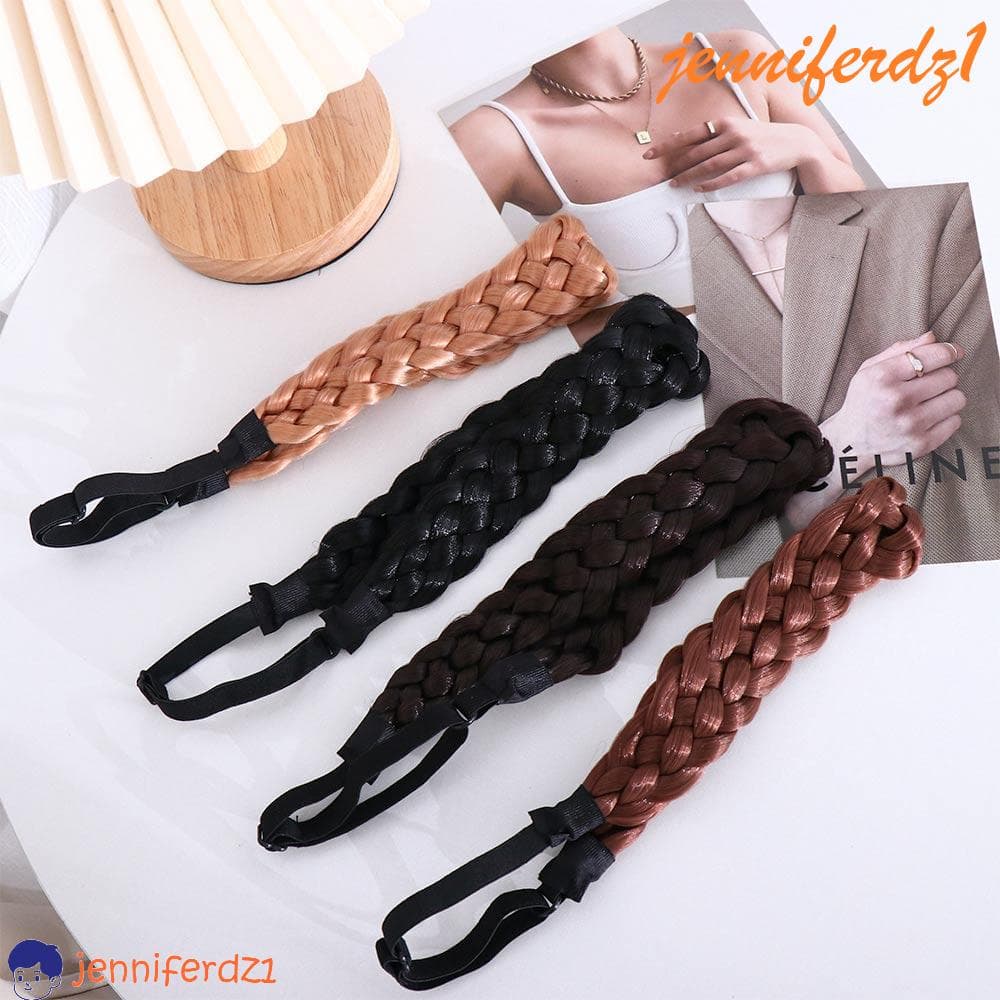JENNIFERDZ1 Faixa De Cabeça Trançada Elástica Fashion 1 Peça Acessórios Para Cabelo Argola De Ajustável