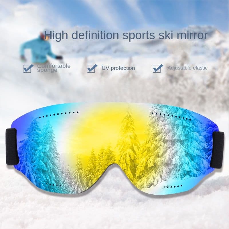 Estoque Pronto Óculos de esqui de uma camada Óculos de esqui grandes óculos de neve esféricos Óculos de vento para REVO