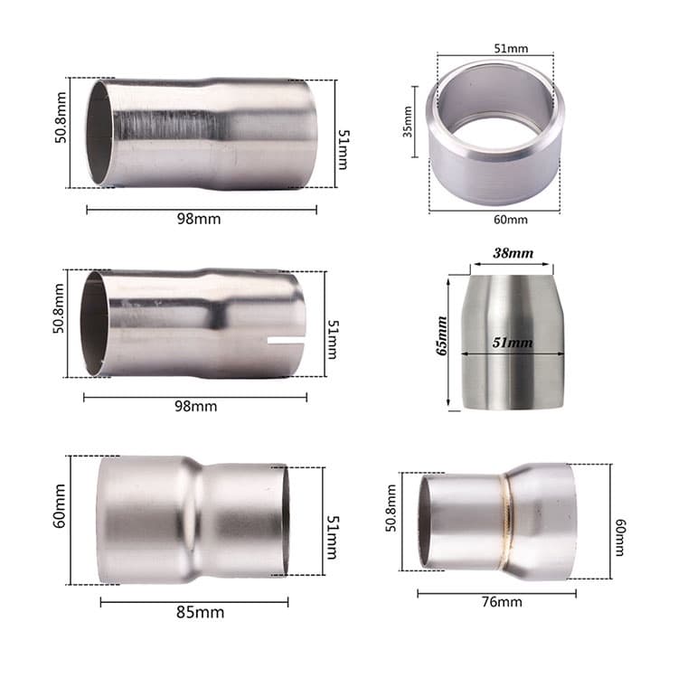 Universal 51-60MM Adaptador Do Tubo De Escape Da Motocicleta Redutor De Componentes Conector