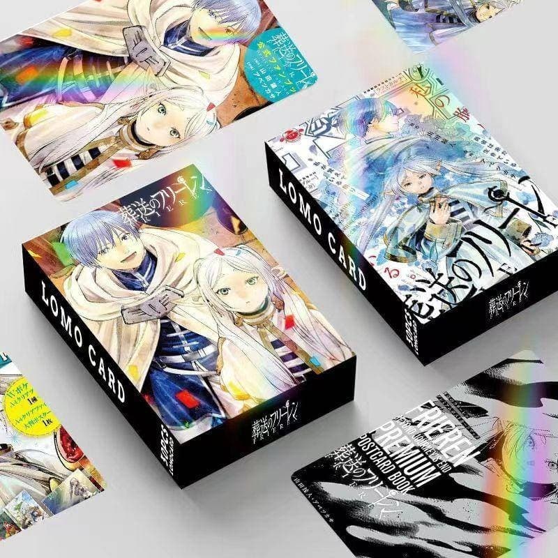 30Pcs/Set Japan Anime Sousou no Frieren Beyond Journey's End Double Sided Printing Card Himmel Stark Heiter Cartões Laser De Samambaias Para Presentes E Coleta