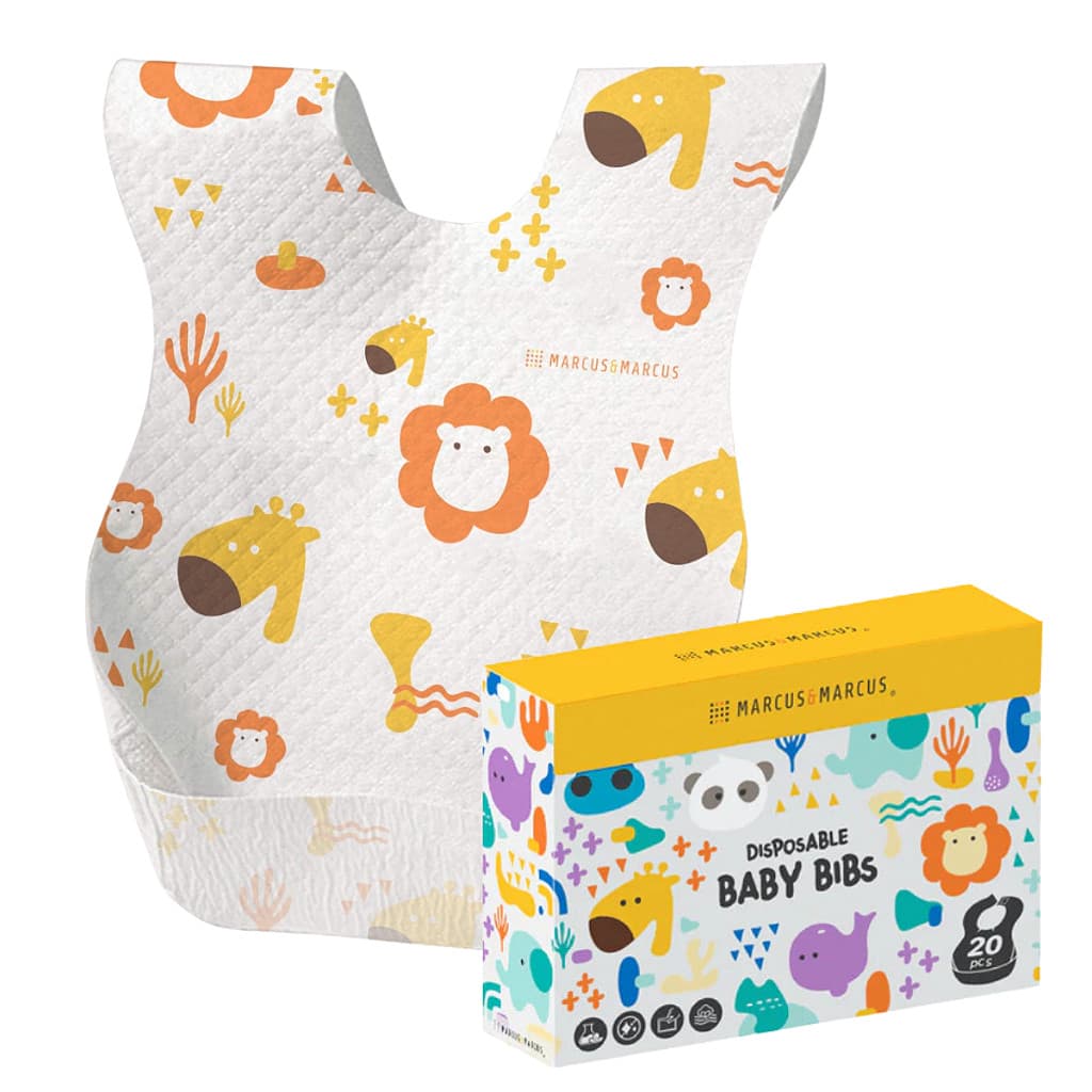 Babador Descartável Absorvente Bolso Coletor 20UN Amarelo/Vermelho - Marcus & Marcus