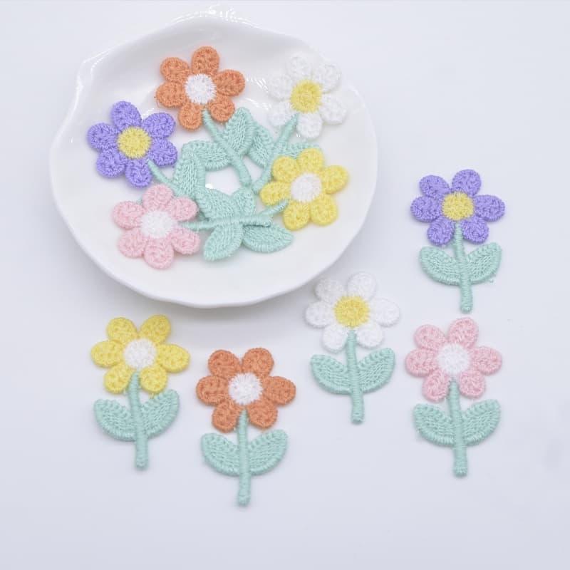 20pcs 2.3 * 3.7cm flor para DIY chapéu roupas casamento costura patches bebê chapéu clipes decoração