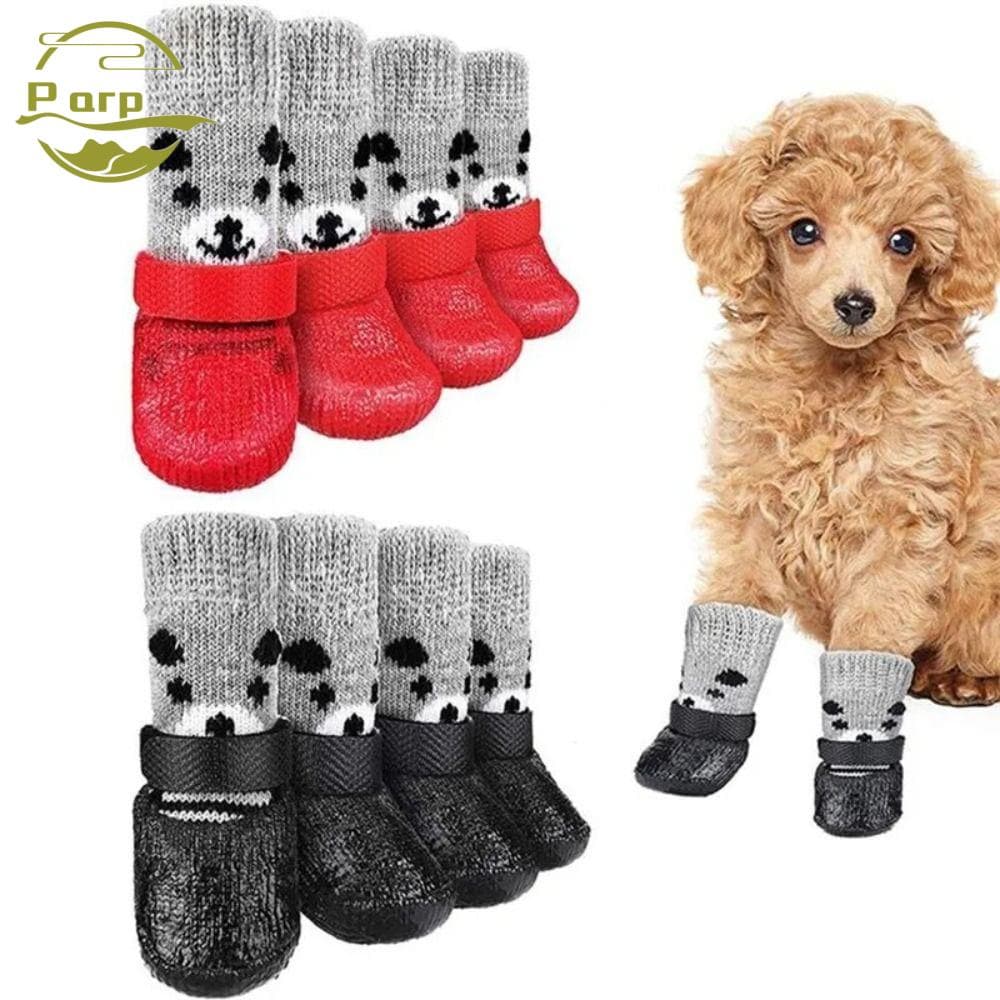 PARPERTY1 Botas Para Animais De Estimação , Meias Impermeáveis Com Cordão Ajustável De Borracha Cães E Gatos