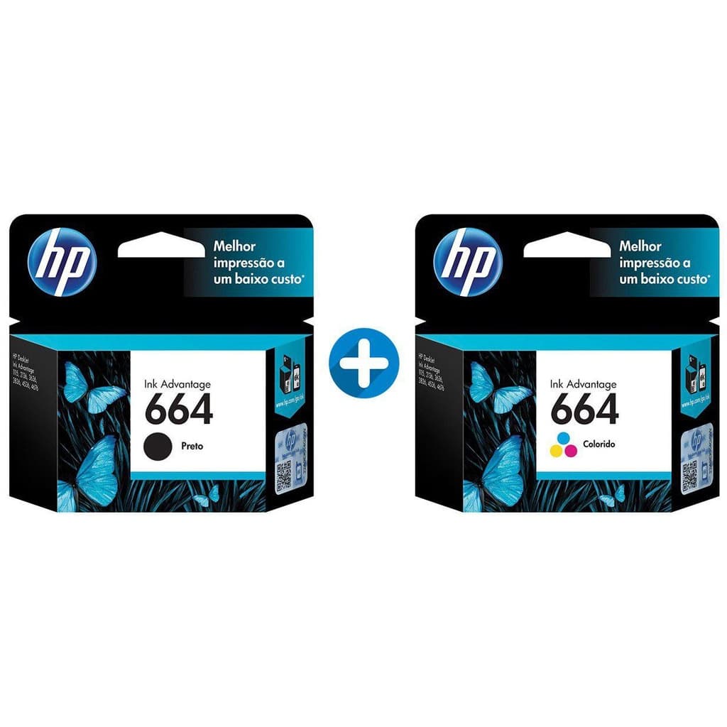 Kit 1 hp 664 preto + 1 hp 664 color Original Envio imediato!!!! HP DeskJet Ink Advantage 1115 2136 3636 3836 4536 4676