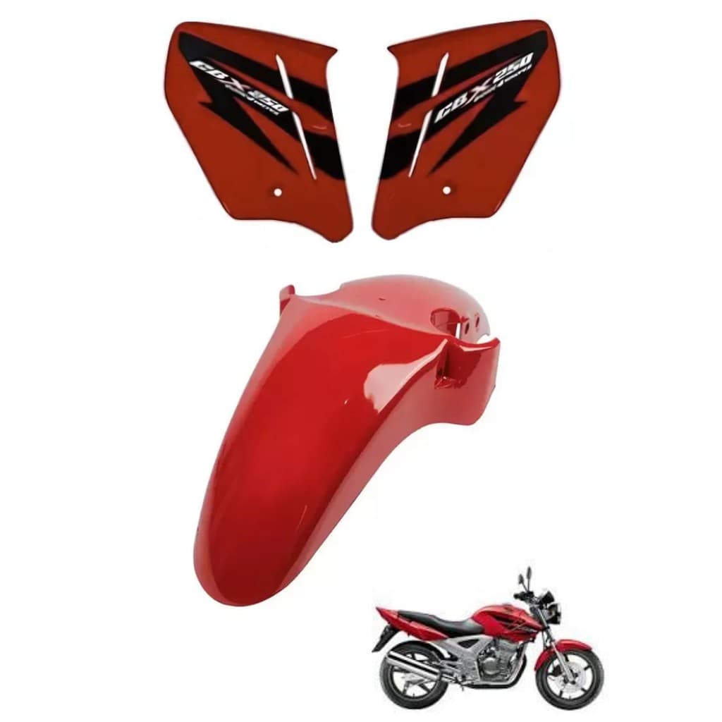 Kit Carenagem Paralama Aba Cbx 250 Twister 2008 Vermelho