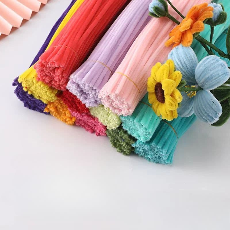 Fio Felpudo 10 Unidades/Conjunto Hastes De Chenille Limpador De Tubos Floral DIY Materiais Para Flores Buquê E Brinquedo