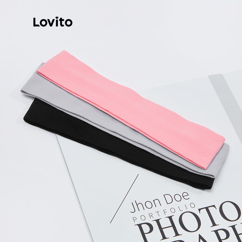 Lovito Faixa para Cabelo Esportiva Sporty secagem rápida respirável acessório de cabelo Pickleball Mulheres L18X682