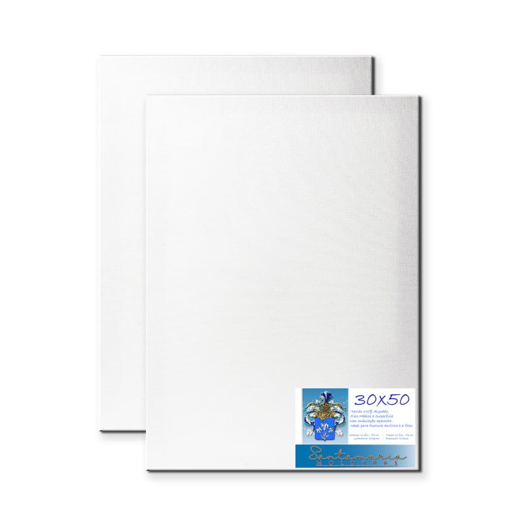 Kit 2 Telas De Pintura 30x50 Prontas Para Uso 100% Algodão